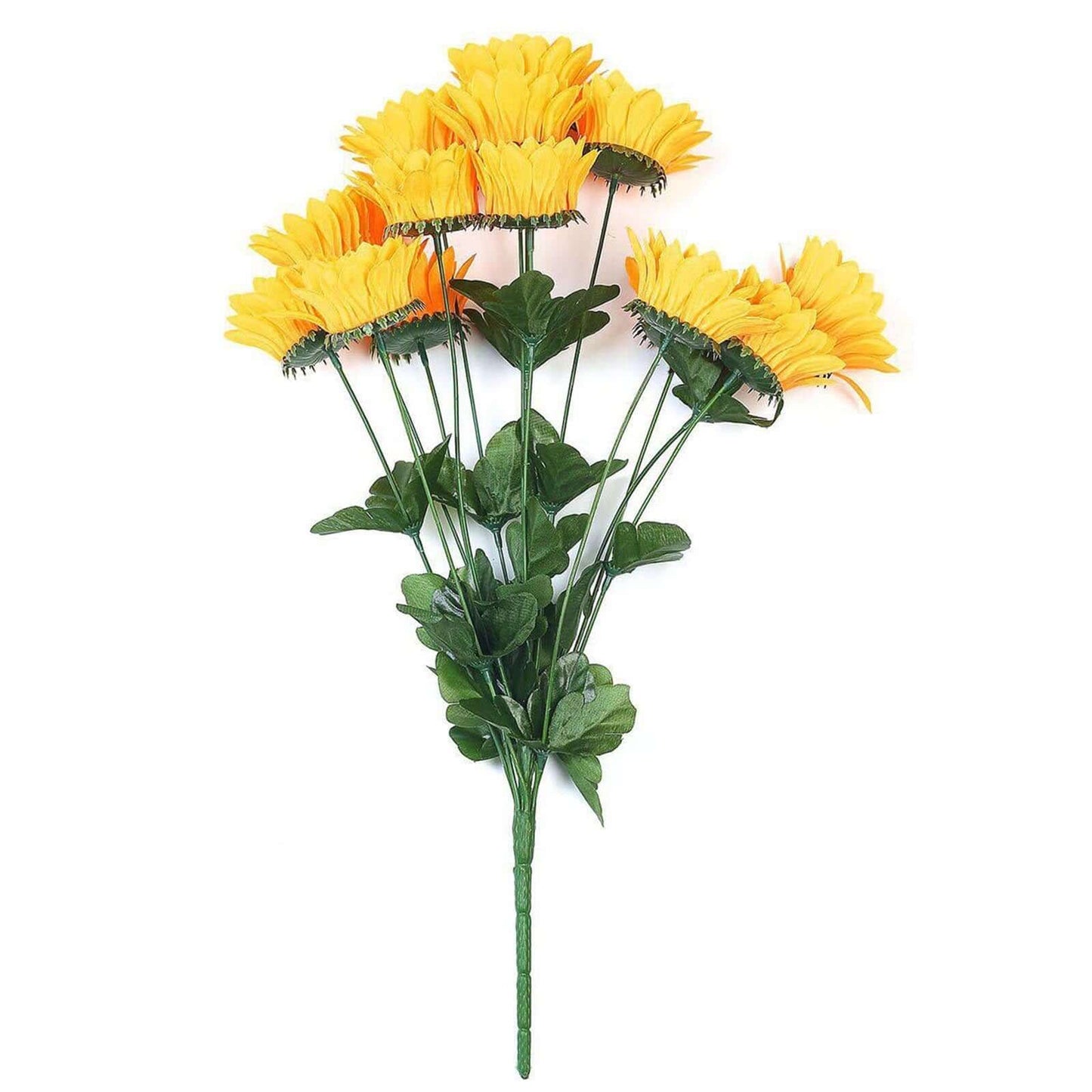 5 Bushes 70 Yellow Artificial Silk Blossomed Sunflowers Vase Decor