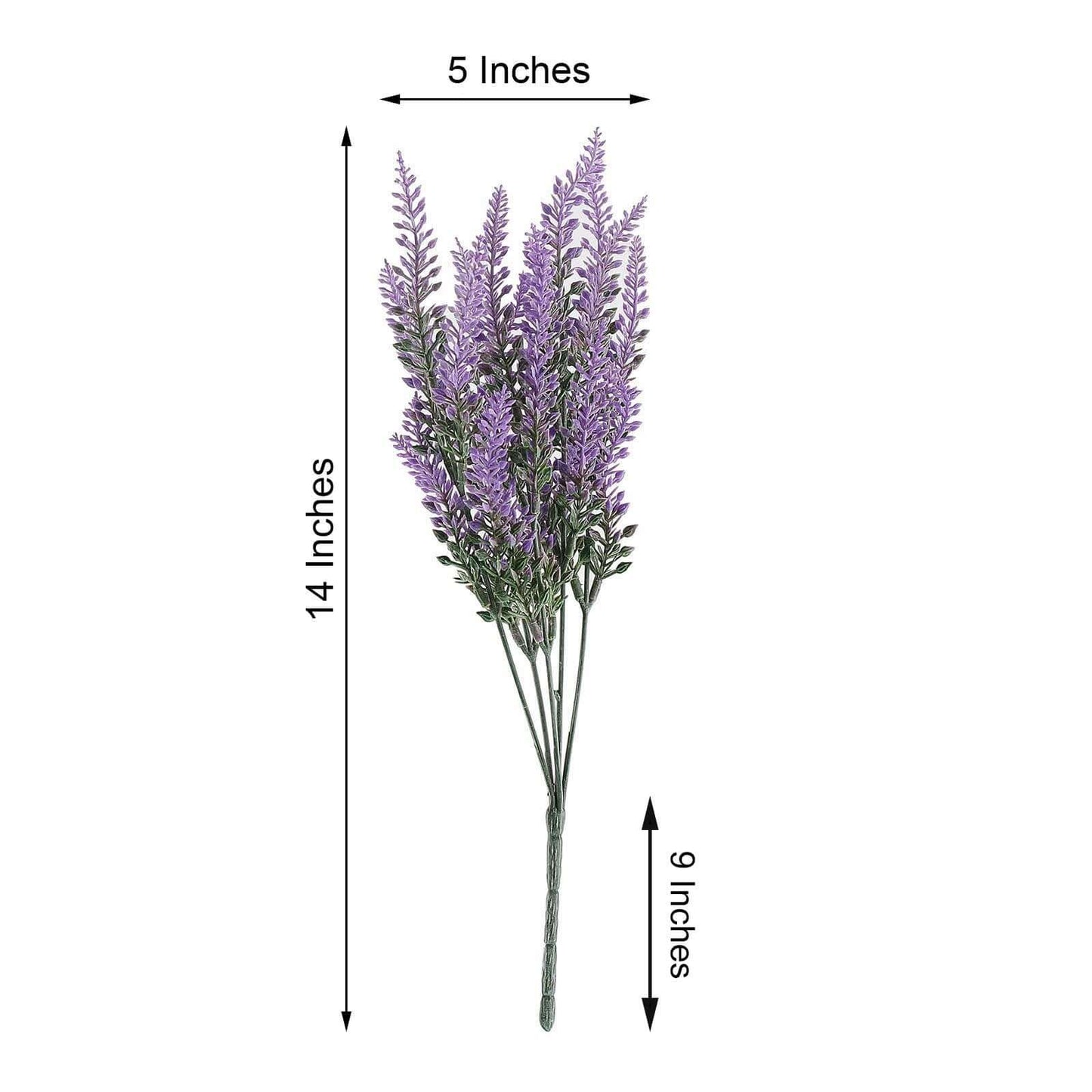 4 Bushes Artificial Lavender Lilac Flower Plant Stems Greenery Bouquet 14"