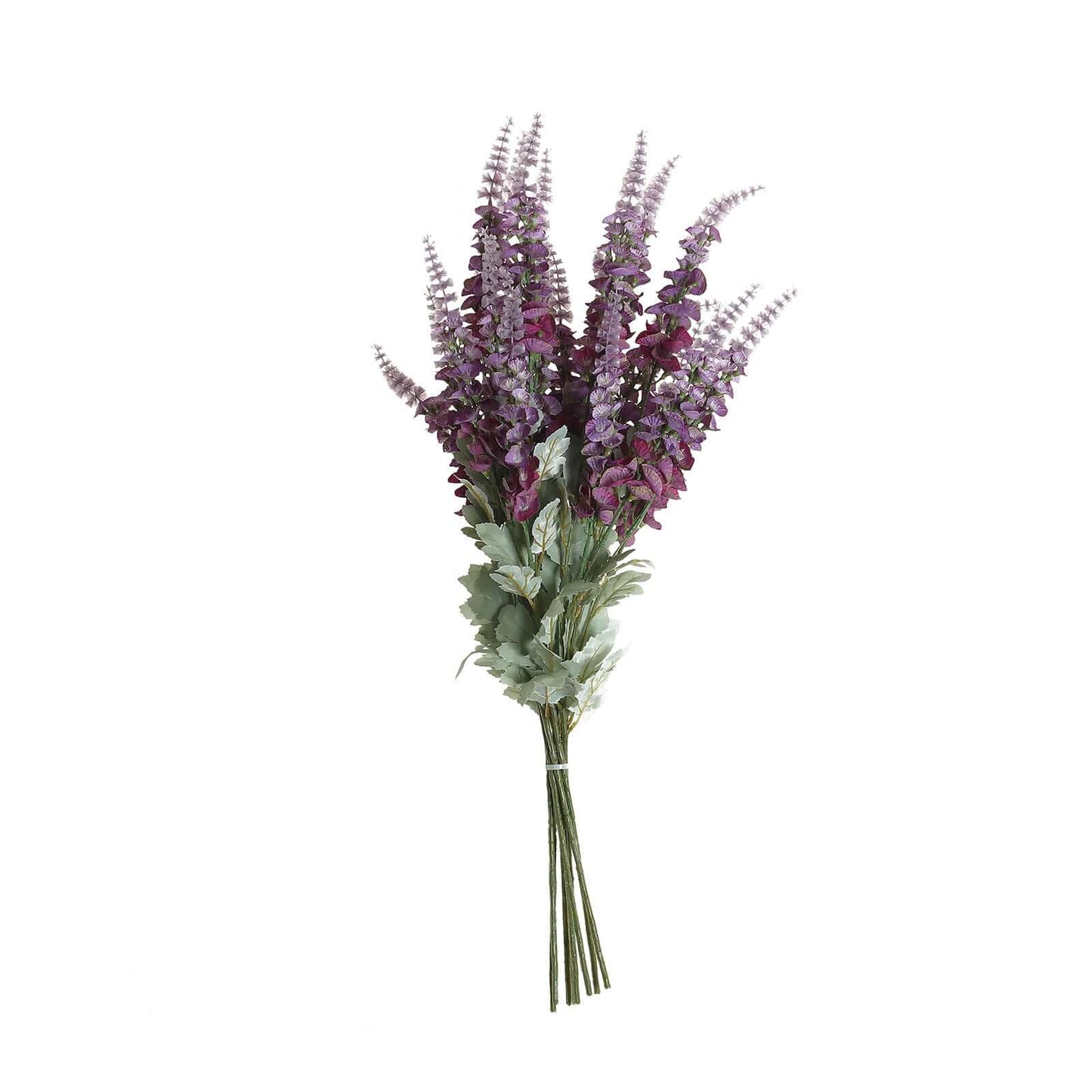 2 Bushes Lavender Lilac Artificial Foxglove Orchid Flower Bouquet Stem - Silk Flower Branch Spray 34"